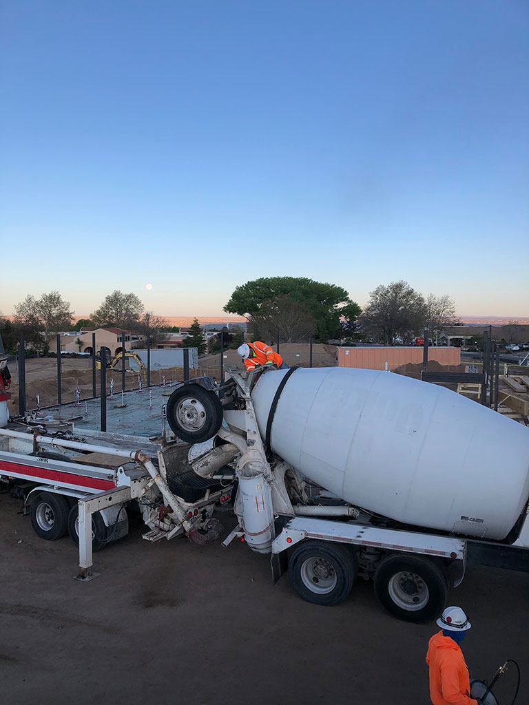 Ruidoso Animal Shelter foundation work finished, concrete walls being put up.