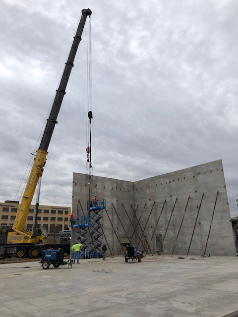 Ruidoso Animal Shelter foundation work finished, concrete walls being put up.