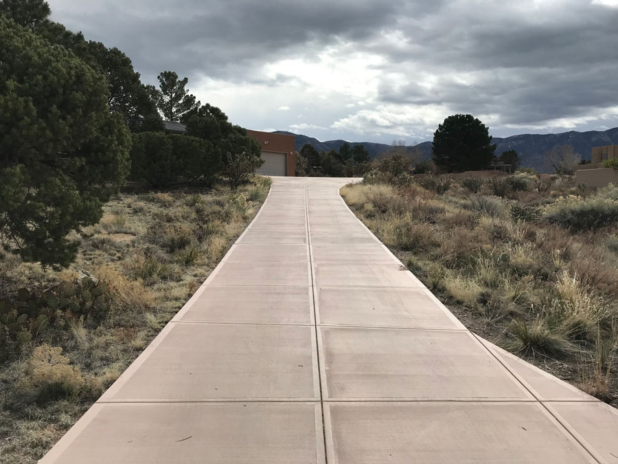 Flatwork walkway and driveway