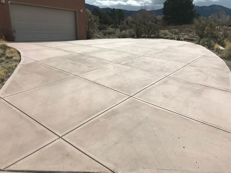 Flatwork walkway and driveway